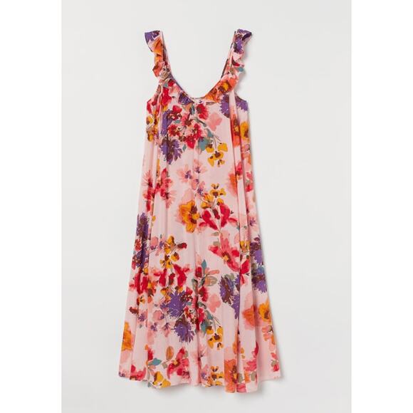 H&M Dresses & Skirts - H&M Floral Ruffle-trimmed Oversize Dress Sz S
